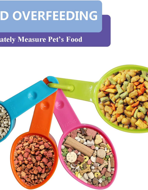 Load image into Gallery viewer, Dog Food Scoop Set of 4 - Plastic Measuring Cups for Dog, Cat and Bird Food (Random Color)

