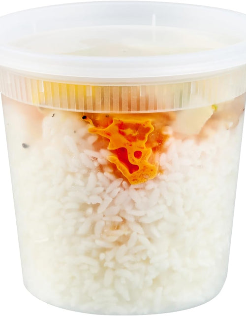 Load image into Gallery viewer, Asporto Microwavable To-Go Container - BPA Free round Soup Container with Clear Plastic Lid - Catering &amp; Takeout - 24 Oz - Clear - Plastic - Disposable - 100Ct Box
