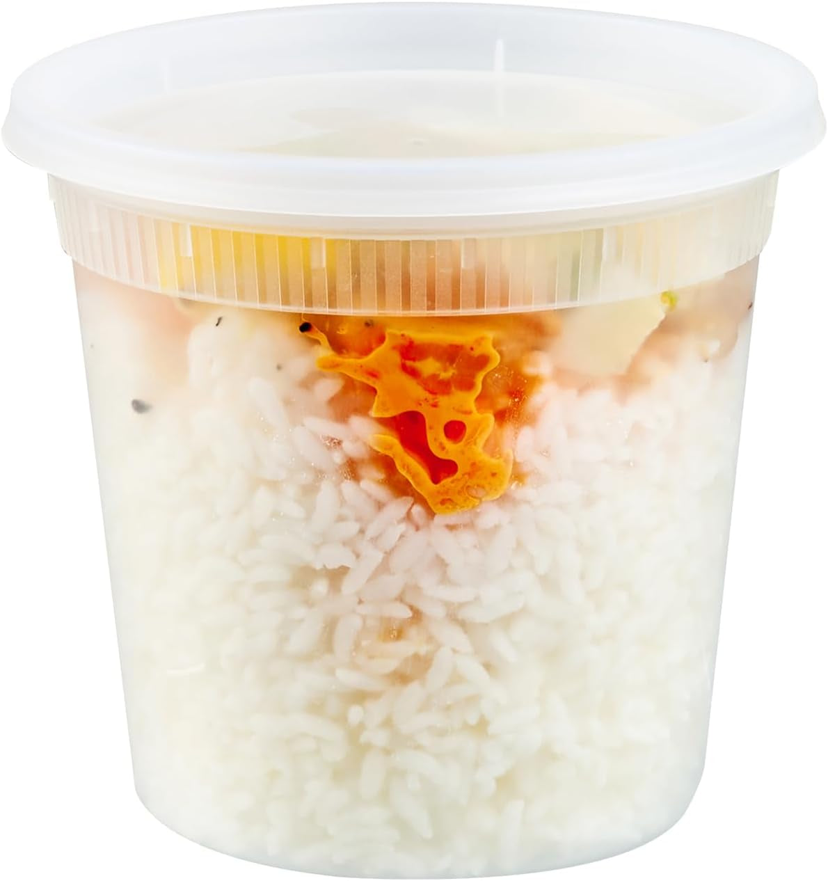 Asporto Microwavable To-Go Container - BPA Free round Soup Container with Clear Plastic Lid - Catering & Takeout - 24 Oz - Clear - Plastic - Disposable - 100Ct Box