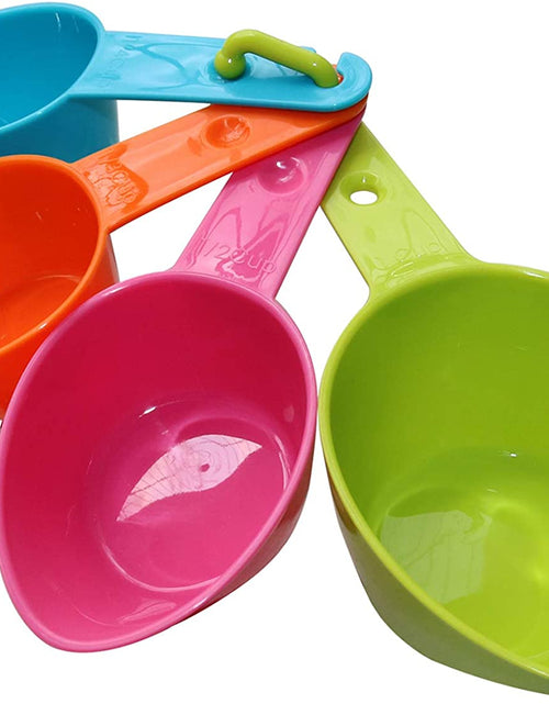 Load image into Gallery viewer, Dog Food Scoop Set of 4 - Plastic Measuring Cups for Dog, Cat and Bird Food (Random Color)
