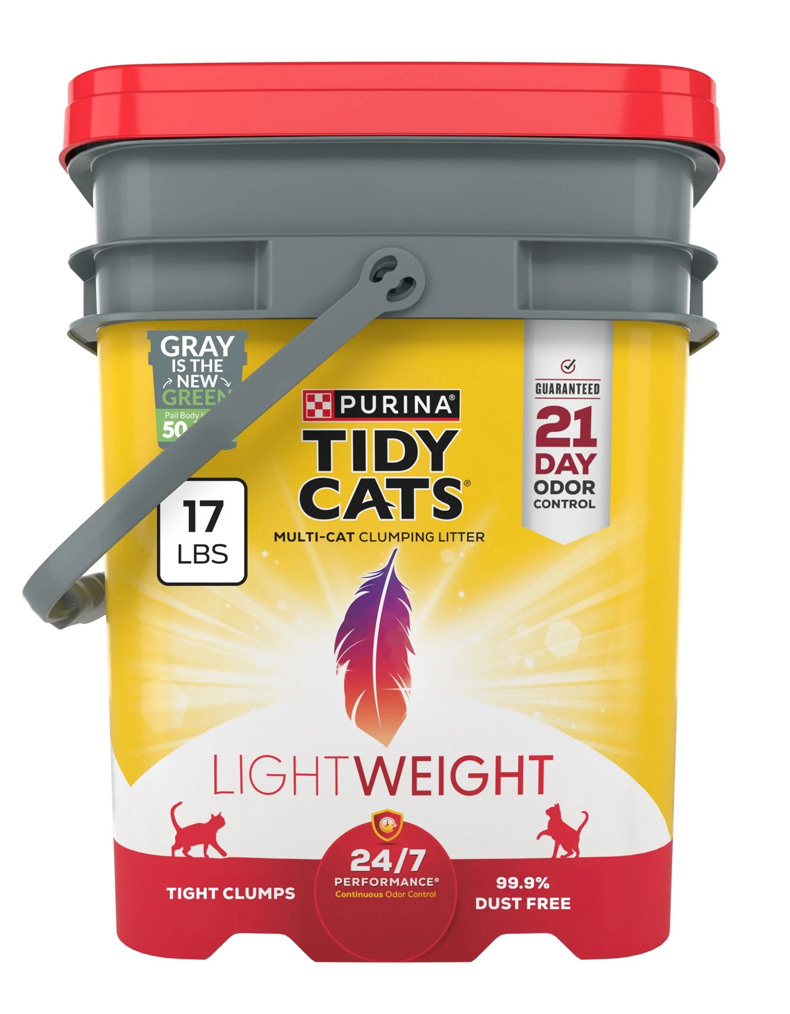 Purina  Lightweight Clumping Cat Litter, Low Dust, 24/7 Odor Control, 17 Lb. Pail