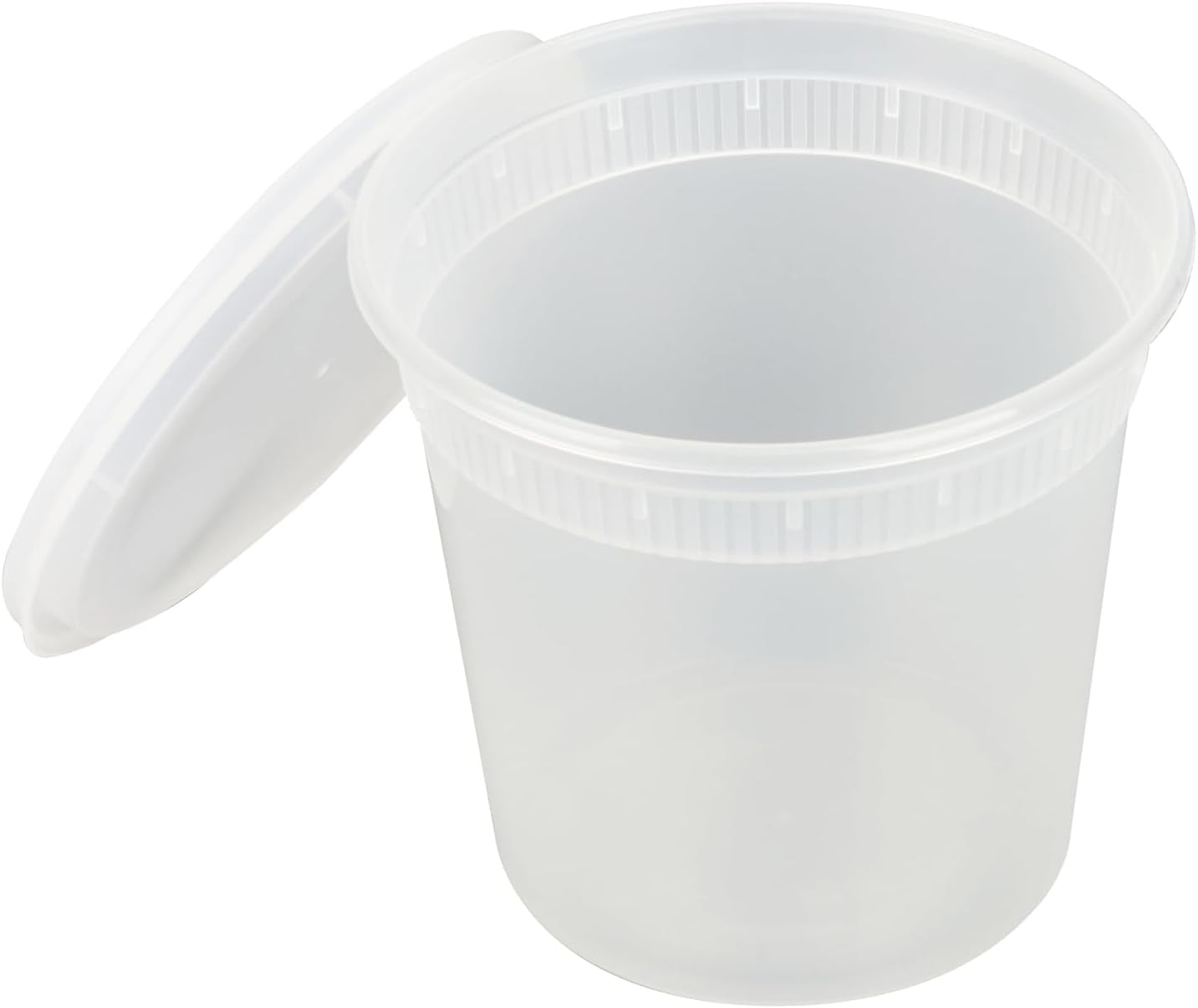 Asporto Microwavable To-Go Container - BPA Free round Soup Container with Clear Plastic Lid - Catering & Takeout - 24 Oz - Clear - Plastic - Disposable - 100Ct Box