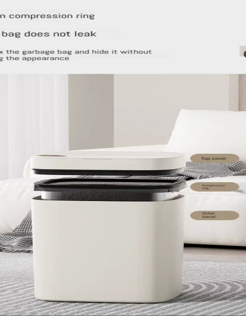Load image into Gallery viewer, 16L Smart Bathroom Trash Can White Non-Contact Narrow Smart Sensor Trash Can Smart Home Automatic Bagging Electronic Trash Can
