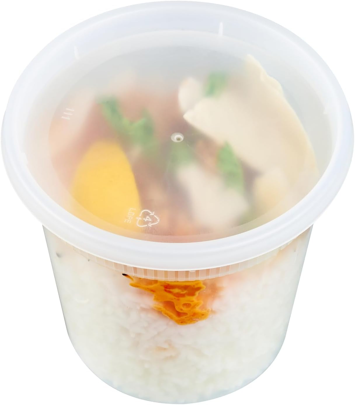 Asporto Microwavable To-Go Container - BPA Free round Soup Container with Clear Plastic Lid - Catering & Takeout - 24 Oz - Clear - Plastic - Disposable - 100Ct Box